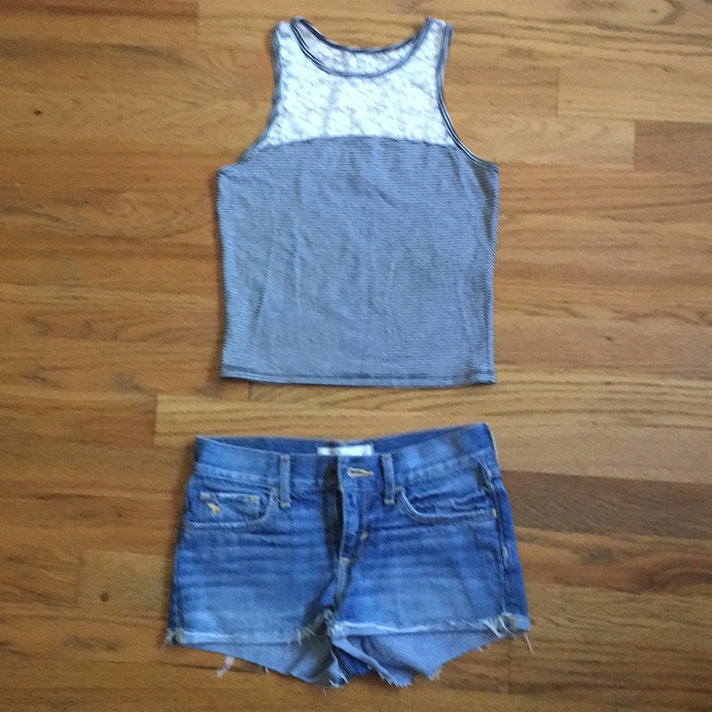 Denim Shorts/Tank Top